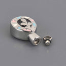 Cremation Ash Urn Charm Locket, Teardrop, Silver Stainless Steel with Enamel, chs8617
