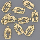 Light Gold CACTUS Charms, Cut Out Metal, 23x12mm, chs8621