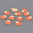 Pumpkin Charms for Fall and Halloween, Enamel, gold plated, chs8623