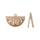 Gold Plate Hammered Metal Cord Ends, Fan Shape Tassel Crimp chs8627