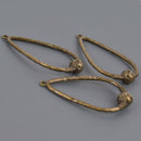 Teardrop Charms, Bronze Hammered Metal, 2-1/8" long, chs8637