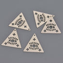 Stainless Steel Triangle Evil Eye Charms with Star Cutouts | Geometric Mystical Pendant for Jewelry Making | Minimal Boho Talisman chs8643