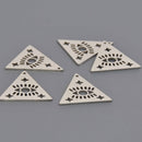 Stainless Steel Triangle Evil Eye Charms with Star Cutouts | Geometric Mystical Pendant for Jewelry Making | Minimal Boho Talisman chs8643