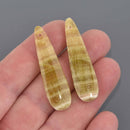 2 Gemstone Teardrop Charms, Sardonyx 1.75" long, chs8645