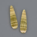 2 Gemstone Teardrop Charms, Sardonyx 1.75" long, chs8645