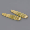 2 Gemstone Teardrop Charms, Sardonyx 1.75" long, chs8645