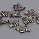 BEE Charm Micro Pave CZ Crystals Rhinestone Pendant Gunmetal Brass 24mm chs8657