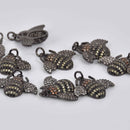 BEE Charm Micro Pave CZ Crystals Rhinestone Pendant Gunmetal Brass 24mm chs8657