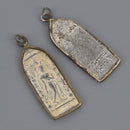 1 THAI BUDDHA Pendant Charm Thai Relic pewter with brass 2"  chs8663
