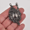 Gunmetal Victorian Cherub Charms 2-5/8" long, chs8673