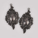 Gunmetal Victorian Cherub Charms 2-5/8" long, chs8673