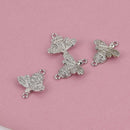 Silver BEE Charm Connector, Micro Pave CZ Crystals, Rhinestone, 20x17mm chs8676