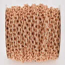 KC Gold Plated Cable Chain, Oval Links are 9x6mm unsoldered, rope design texture, fch1322