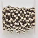 WHITE Howlite Rosary Chain, Howlite Bead Chain, BLACK wire, 4mm round stone beads, fch1326