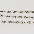 WHITE Howlite Rosary Chain, Howlite Bead Chain, BLACK wire, 4mm round stone beads, fch1326