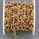1 yard 2.5mm Black Crystal Gemstone Shaker Chain, gold wire loops, Bead Charm Dangles fch1328a