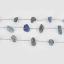 1 yard BLUE SODALITE Rosary Chain, silver links, gemstone chips beads, fch1337a