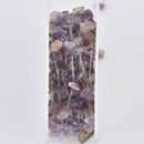 1 yard AMETHYST Rosary Chain, silver links, gemstone chips beads, fch1338a
