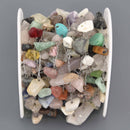 1 yard GEMSTONE Rosary Chain, silver links, gemstone chips beads, fch1339a
