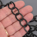 1 yard Black Curb Link Aluminum Chain, 20x16mm fch1344a