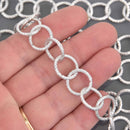 1 yard Silver Rolo Aluminum Chain, cable chain links are 15mm fch1348a
