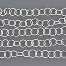 1 yard Silver Rolo Aluminum Chain, cable chain links are 15mm fch1348a