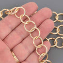 1 yard Gold Rolo Aluminum Chain, cable chain links are 15mm fch1349a