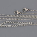 2 Stainless Steel Curb Link Necklace Chains, 17.5" to 19.5" long, 1.7x1.5mm links, fch1355a