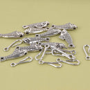 4 Sets Hook Eye Clasps SILVER FISH, hook and eye design fcl0517