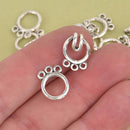 5 Silver Clasps, Silver Three-Strand Connector, fcl0518