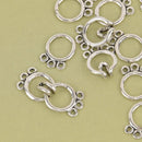 5 Silver Clasps, Silver Three-Strand Connector, fcl0518