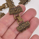 5 Sets Multi-Strand Foldover Clasps, Bronze Tone, 1 to 3 connector link clasp, 3 strand clasp, fcl0520