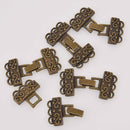 5 Sets Multi-Strand Foldover Clasps, Bronze Tone, 1 to 3 connector link clasp, 3 strand clasp, fcl0520
