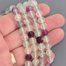 8mm Fluorite Gemstone Beads, round faceted, 16" strand, gem0859