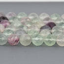 10mm Fluorite Gemstone Beads, round faceted, 16" strand, gem0860