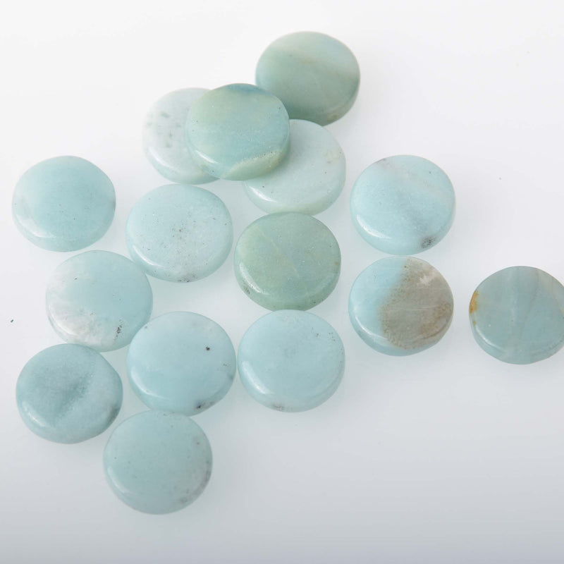 14mm Amazonite Coin Beads, 5 beads, gem0862