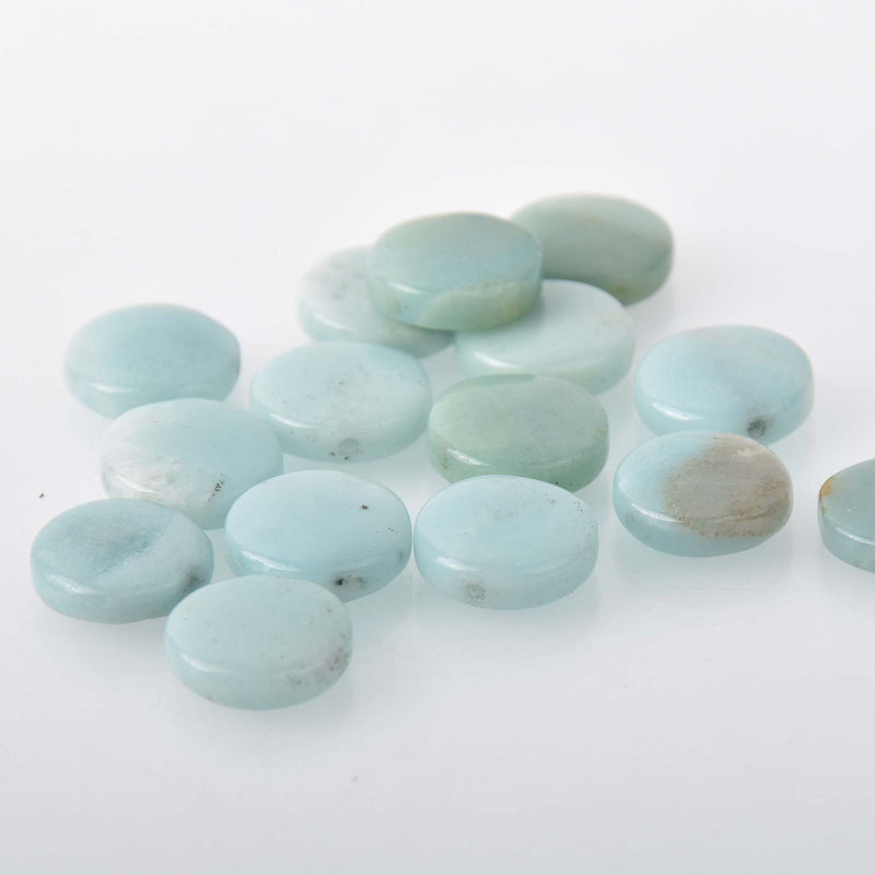 14mm Amazonite Coin Beads, 5 beads, gem0862