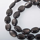 14mm Oval Hypersthene Gemstone Beads, natural, strand, gem0863