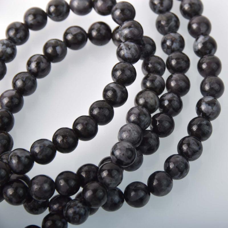 8mm Indigo Gabbro Gemstone Beads, aka Mystic Merlinite, round, gem0865