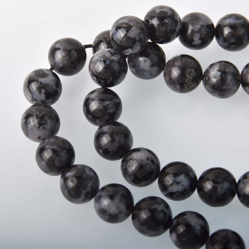 10mm Indigo Gabbro Gemstone Beads, aka Mystic Merlinite, round, gem0866