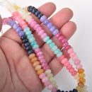 8mm Rondelle Gemstone Beads, mixed gemstones, jade, strand, gem0868