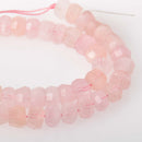9mm MORGANITE Rondelle Gemstone Beads, AAA, Faceted, Natural Peach Pink Color gem0869