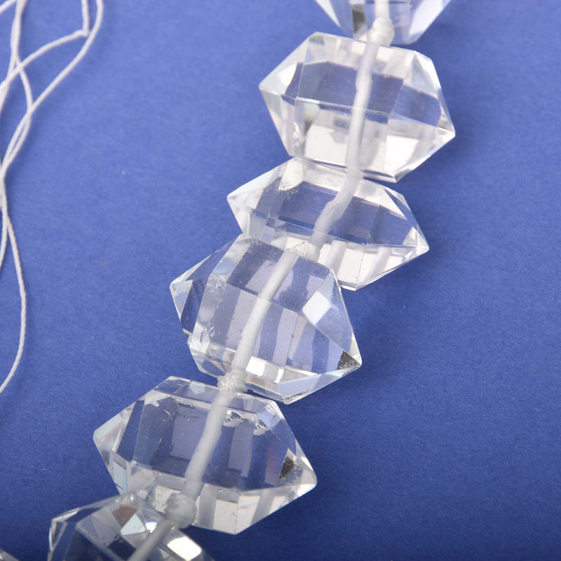 Natural Quartz Prism Beads, double terminated, clear, gem0870