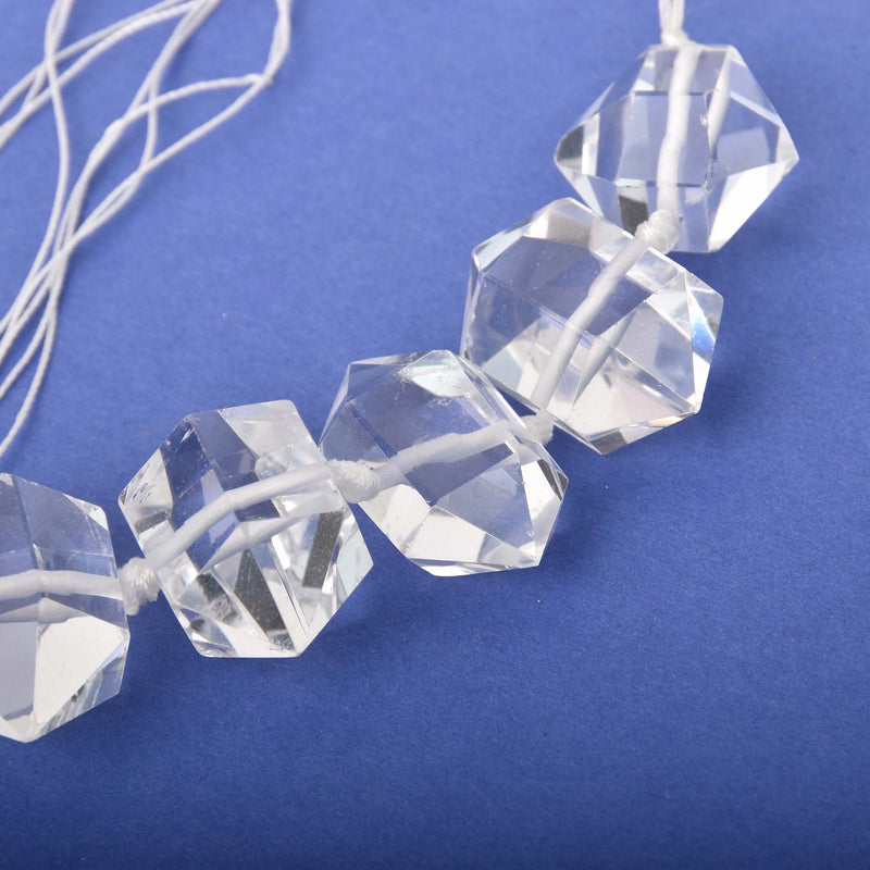 Natural Quartz Prism Beads, double terminated, clear, gem0870