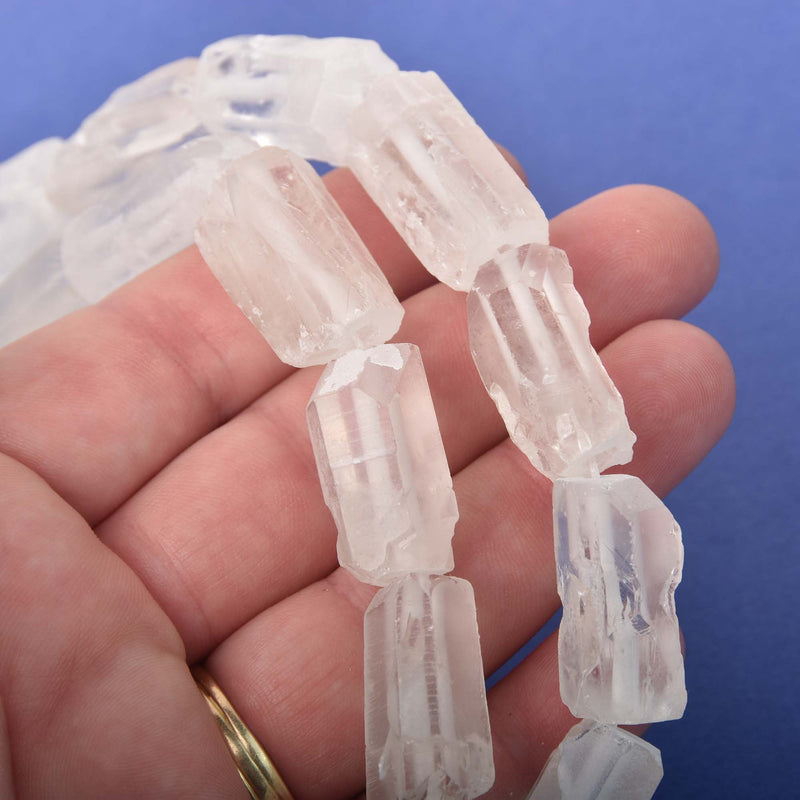 Natural Quartz Prism Beads, hexagon rectangle, gem0872