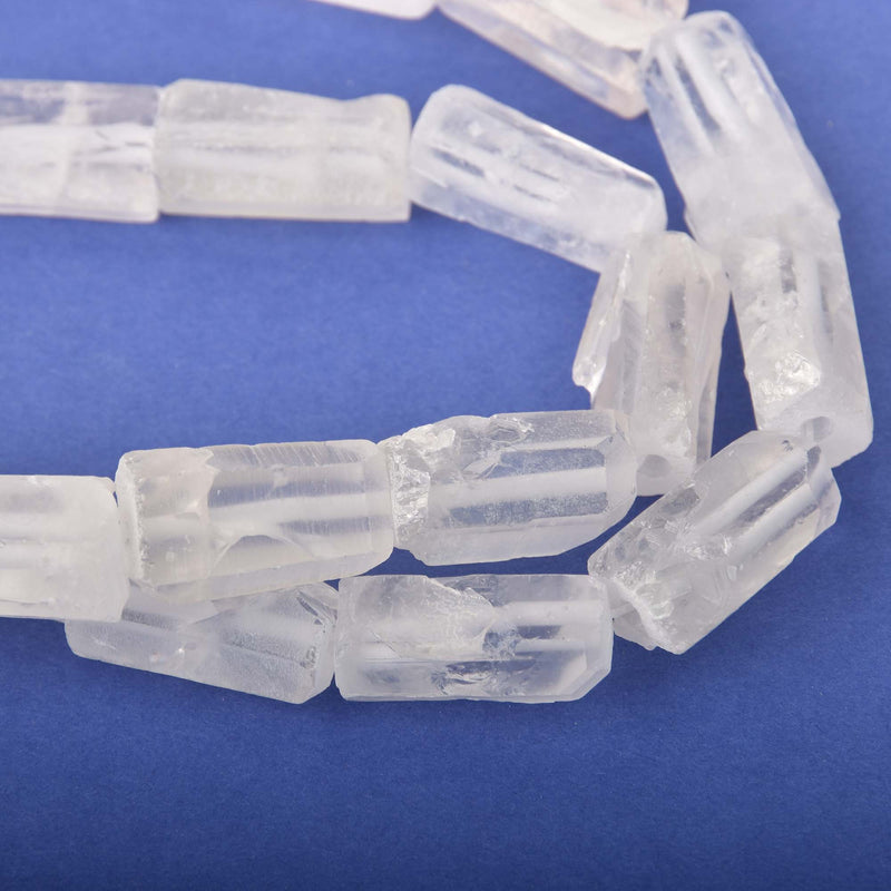 Natural Quartz Prism Beads, hexagon rectangle, gem0872