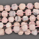 12mm Pink Agate Gemstone Beads, Nugget, full strand, gem0875