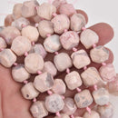 12mm Pink Agate Gemstone Beads, Nugget, full strand, gem0875