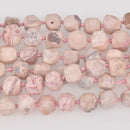12mm Pink Agate Gemstone Beads, Nugget, full strand, gem0875