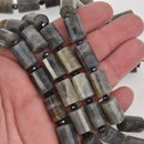15mm LABRADORITE Beads, Faceted Tube Natural Gemstone, full strand, gem0876
